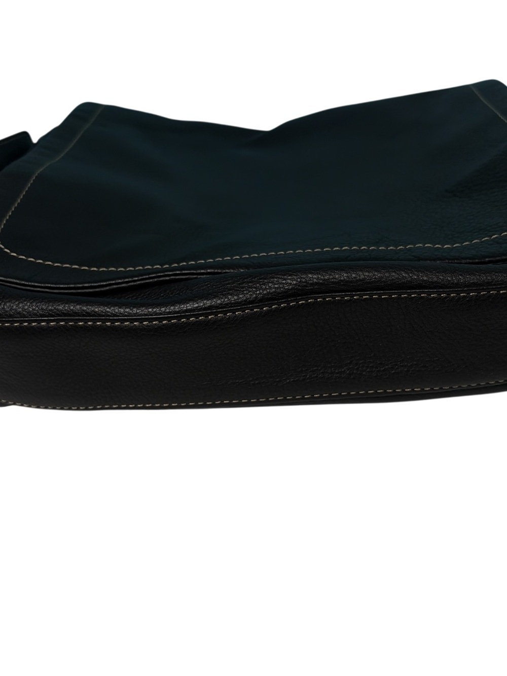 Levenger Pebbled Leather Messenger Bag Laptop Tablet Bomber Mocha Shoulder Strap - Picture 11 of 16